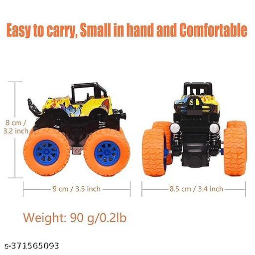 Trendy New Mini Off-Road Vehicle Inertia Car Monster Truck Children's Truck Stunt Car Educational Toy Car Model, Assorted Design (Multi-Colour, pack of 2) - ZORA