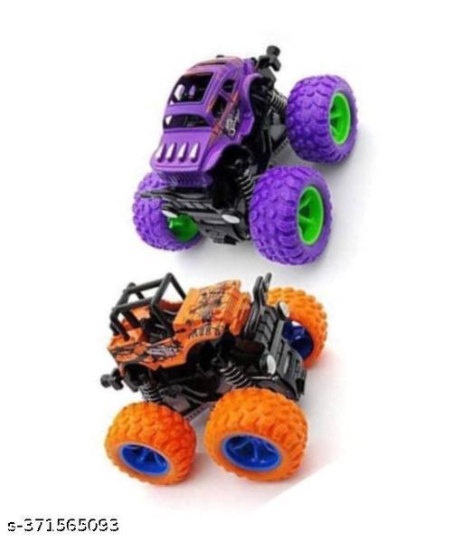 Trendy New Mini Off-Road Vehicle Inertia Car Monster Truck Children's Truck Stunt Car Educational Toy Car Model, Assorted Design (Multi-Colour, pack of 2) - ZORA