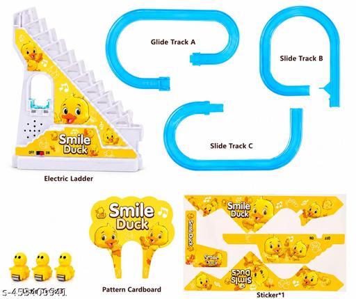 Smile Duck Musical Stair Climbing Duck Toy with Rolling Ball Track (Multicolor) - ZORA