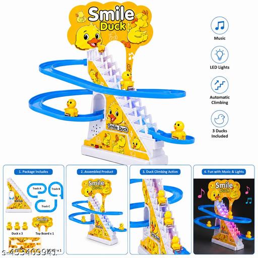 Smile Duck Musical Stair Climbing Duck Toy with Rolling Ball Track (Multicolor) - ZORA