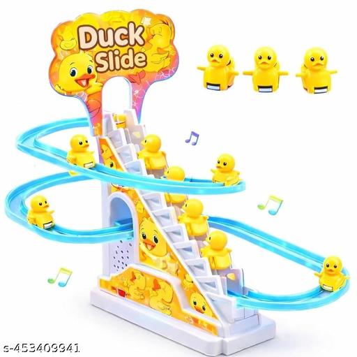 Smile Duck Musical Stair Climbing Duck Toy with Rolling Ball Track (Multicolor) - ZORA