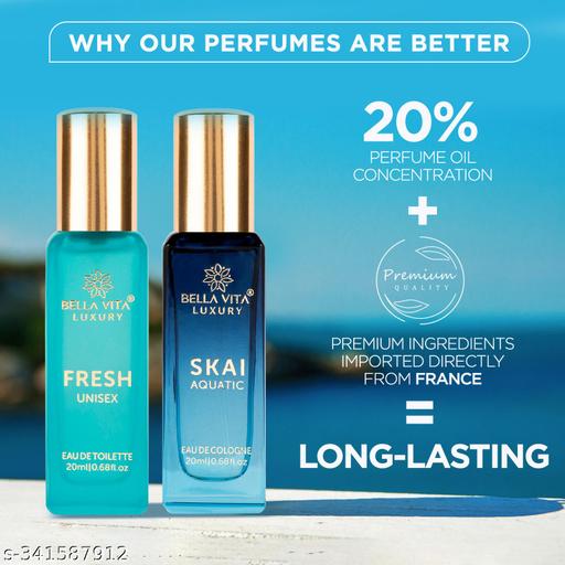 Luxury Unisex FRESH+SKAI Perfume Combo for Men and Women 40 ML (Pack of 2 Items 20ML Each) - ZORA