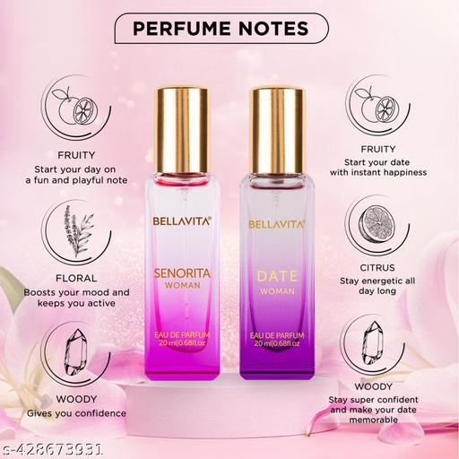 Luxury Women's DATE+SENORITA Woman Perfume Gift Combo for Women 40 ML (Pack of 2 Items 20ML Each) - ZORA