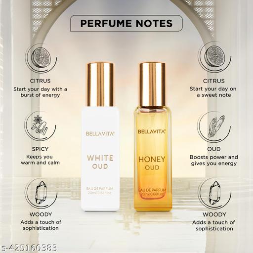Luxury WHITE OUD Unisex + HONEY OUD Unisex Perfume Combo for Men and Women 40 ML (Pack of 2 Items 20ML Each) - ZORA