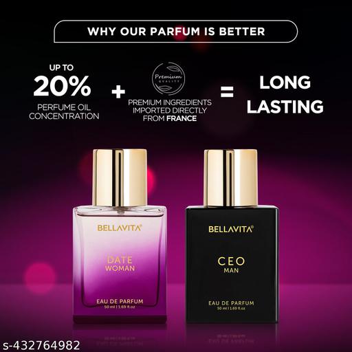 (CEO Man + DATE Woman) Him and Her Long Lasting Perfume Gift Set for Men and Women 2 x 50 ML - ZORA