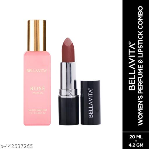 ROSE EDP Perfume 20 ml + Mocha Madness Matte Lipstick 4.2 gm for Women (Pack of 2 Items) - ZORA