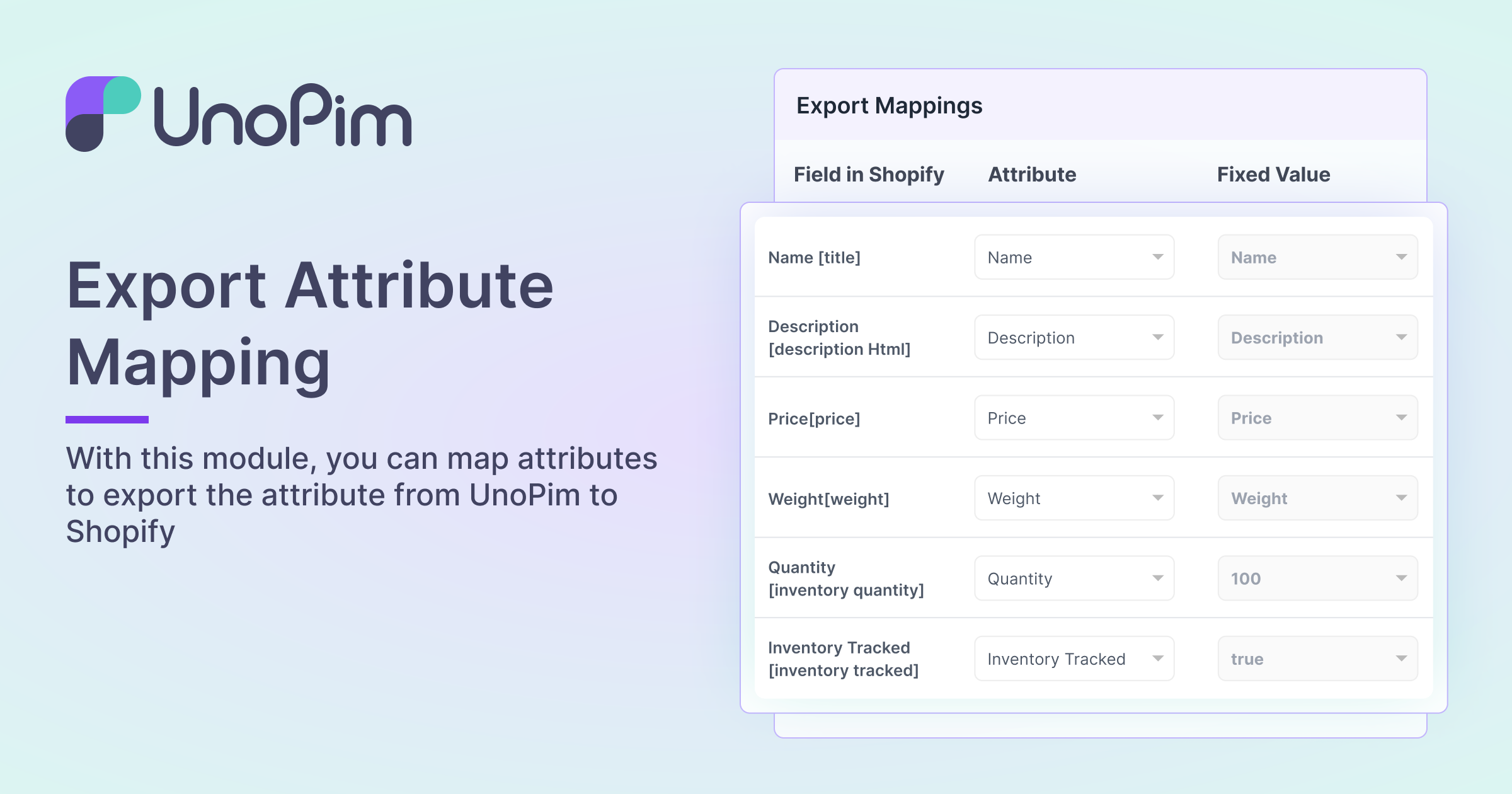 Export Attribute Mapping Interface