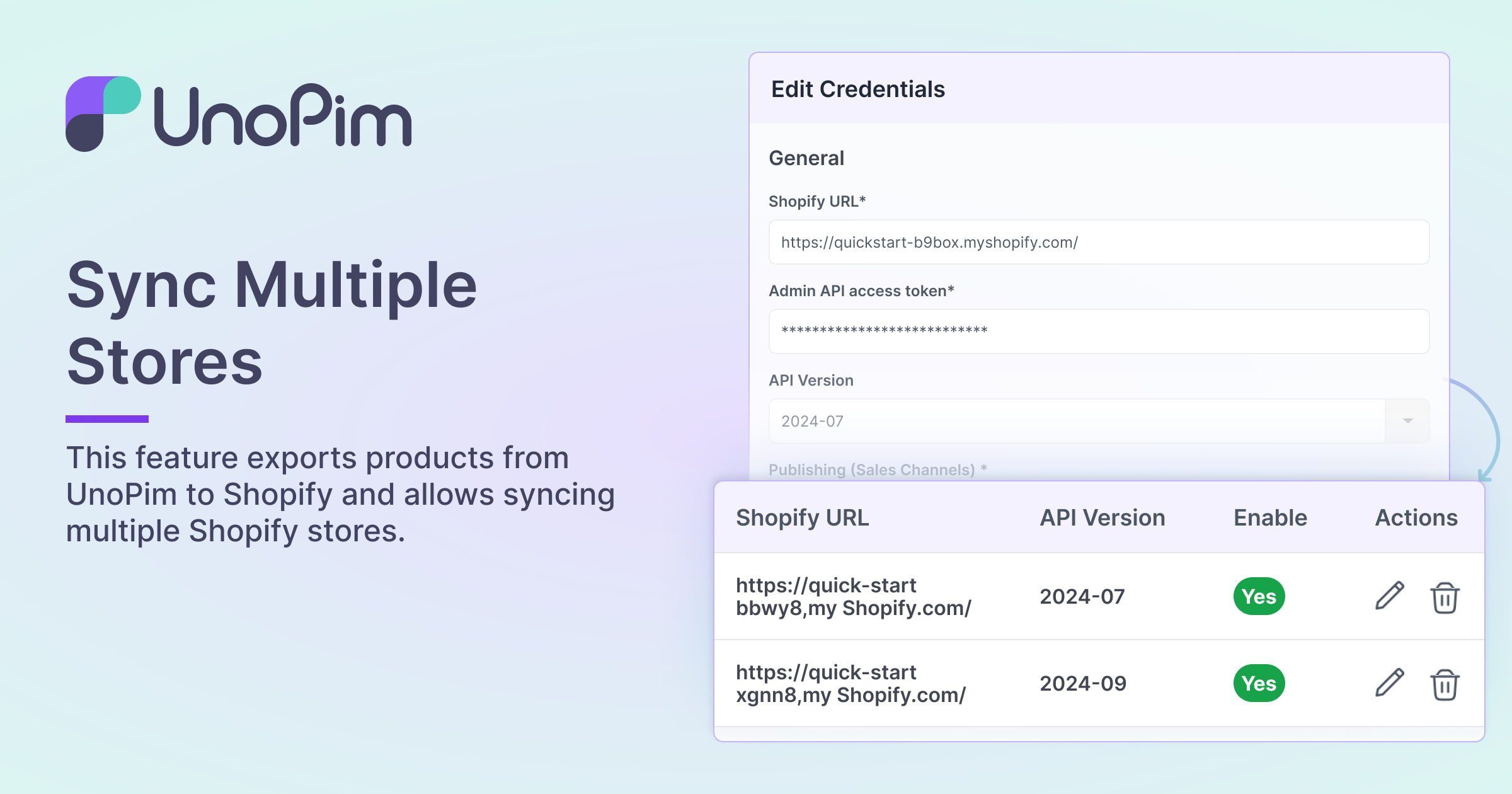 Sync Multiple Stores Interface