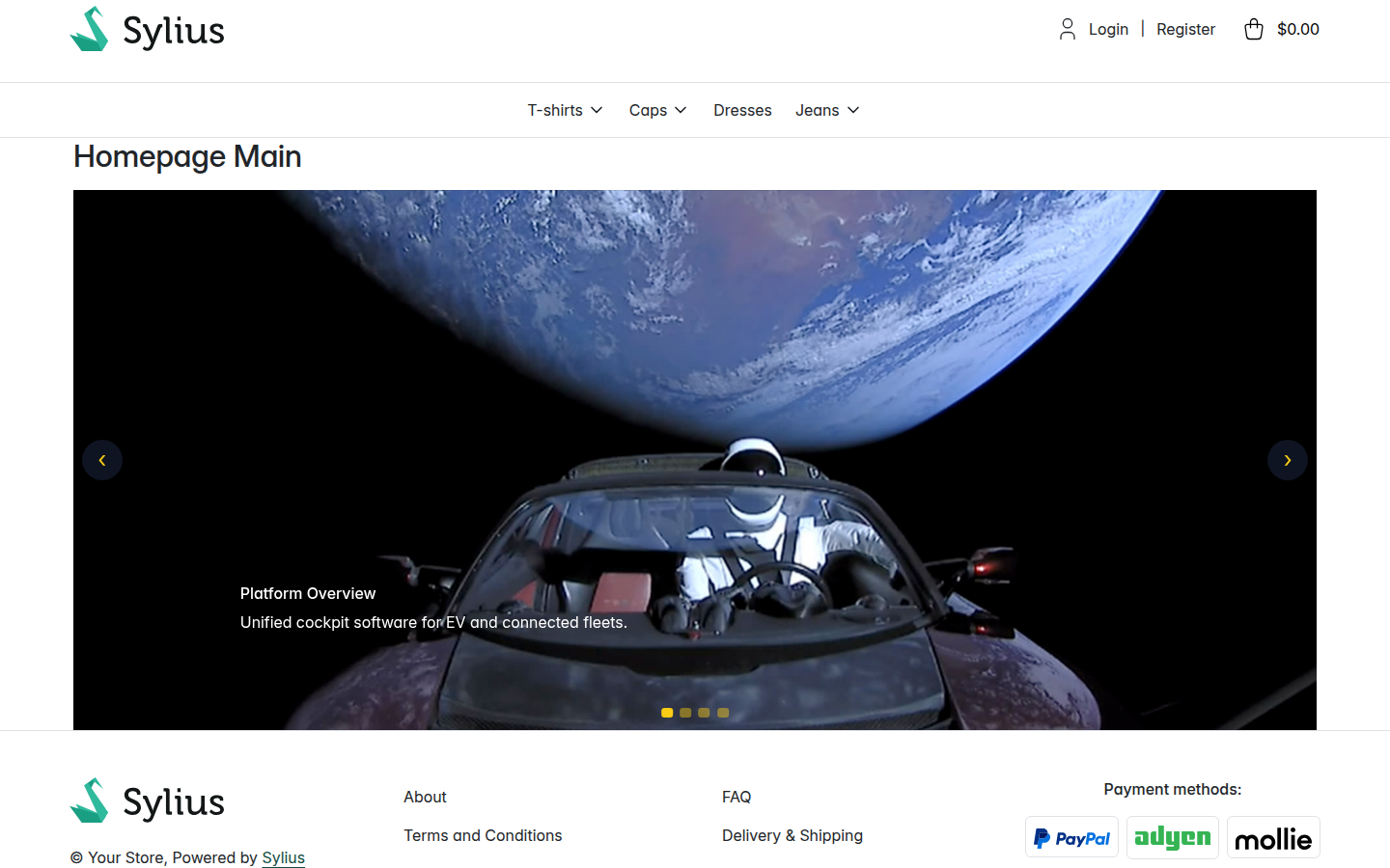 Storefront slider