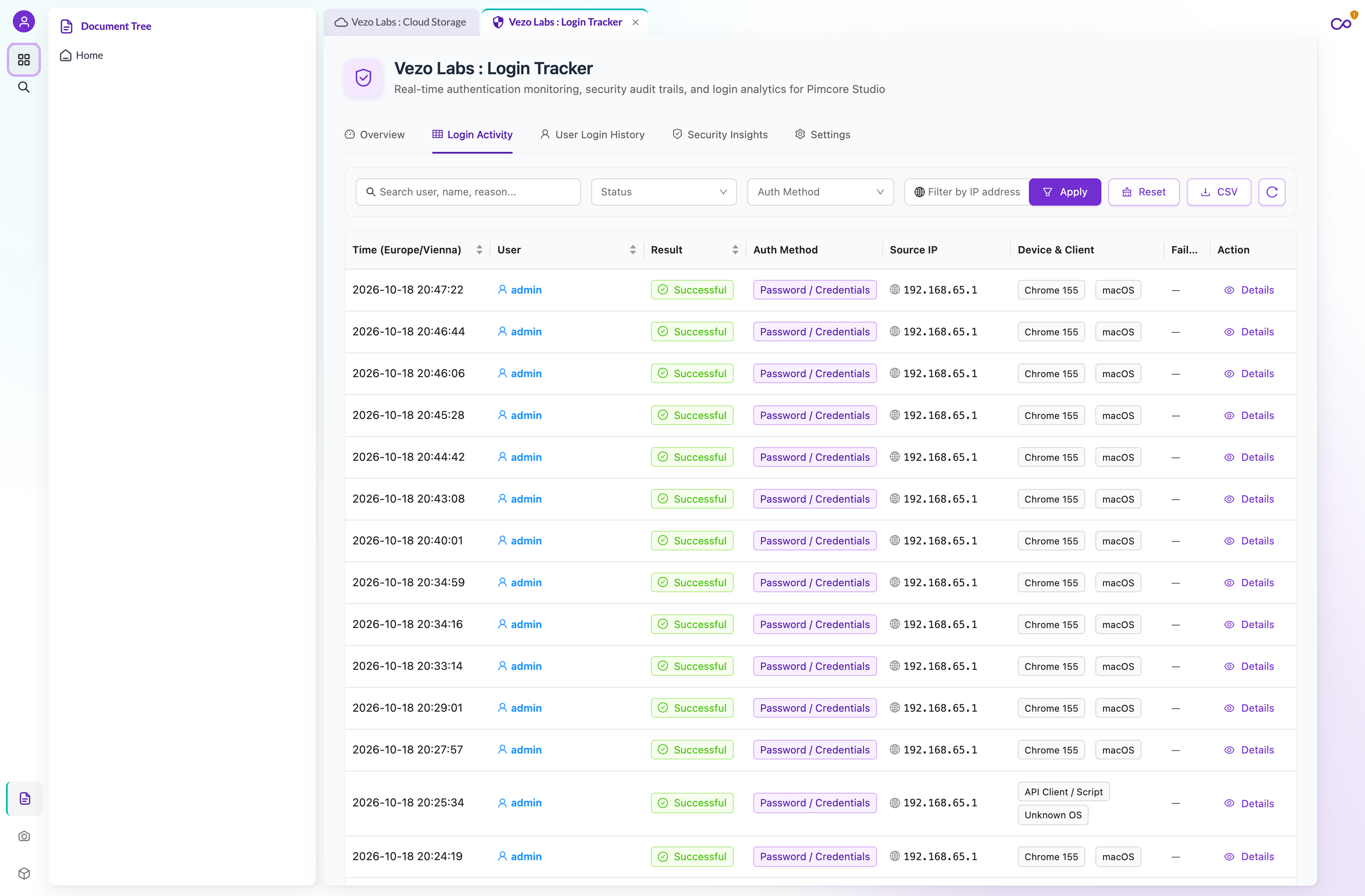 Login Activity Table
