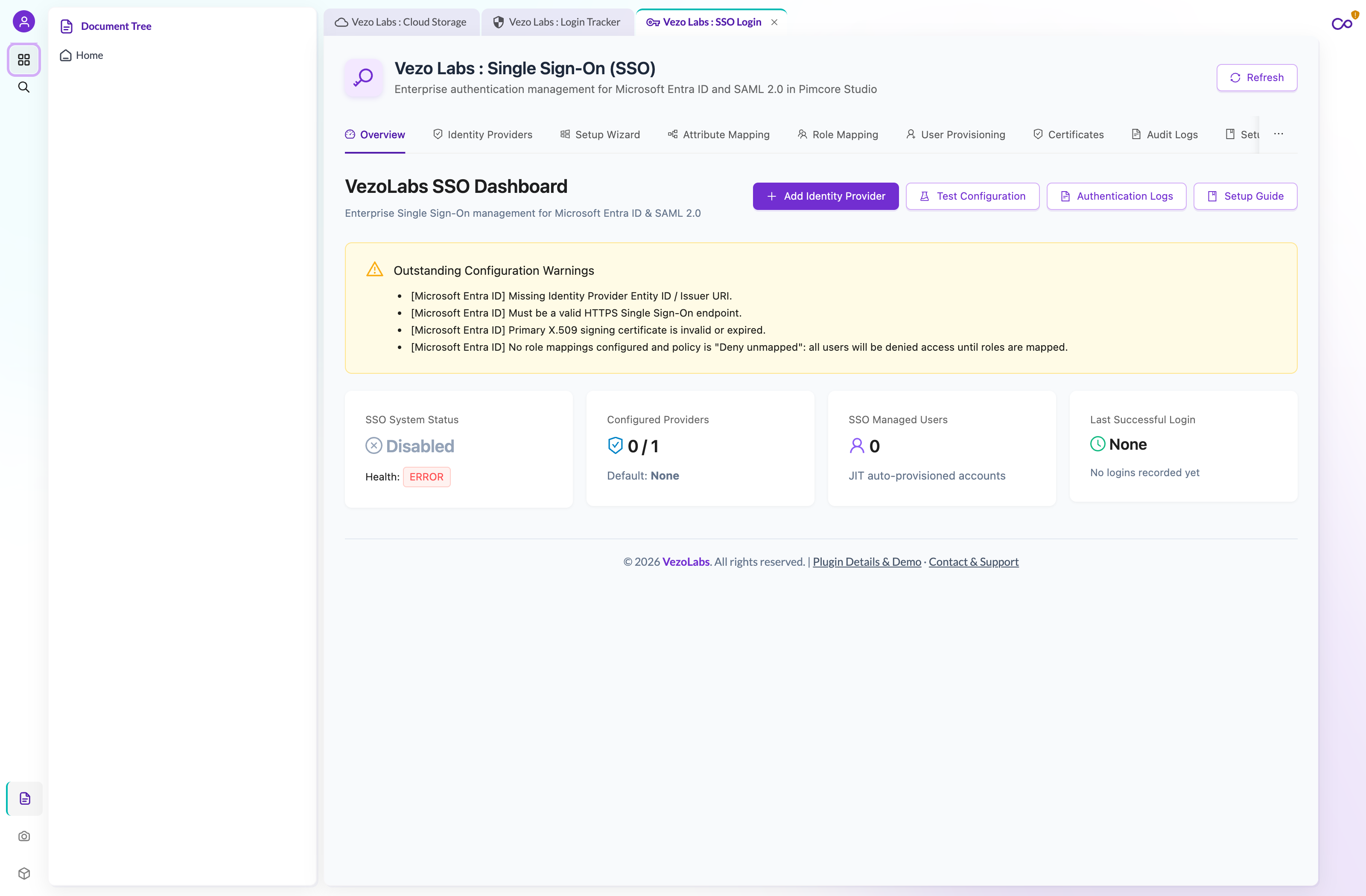 Identity Providers Dashboard