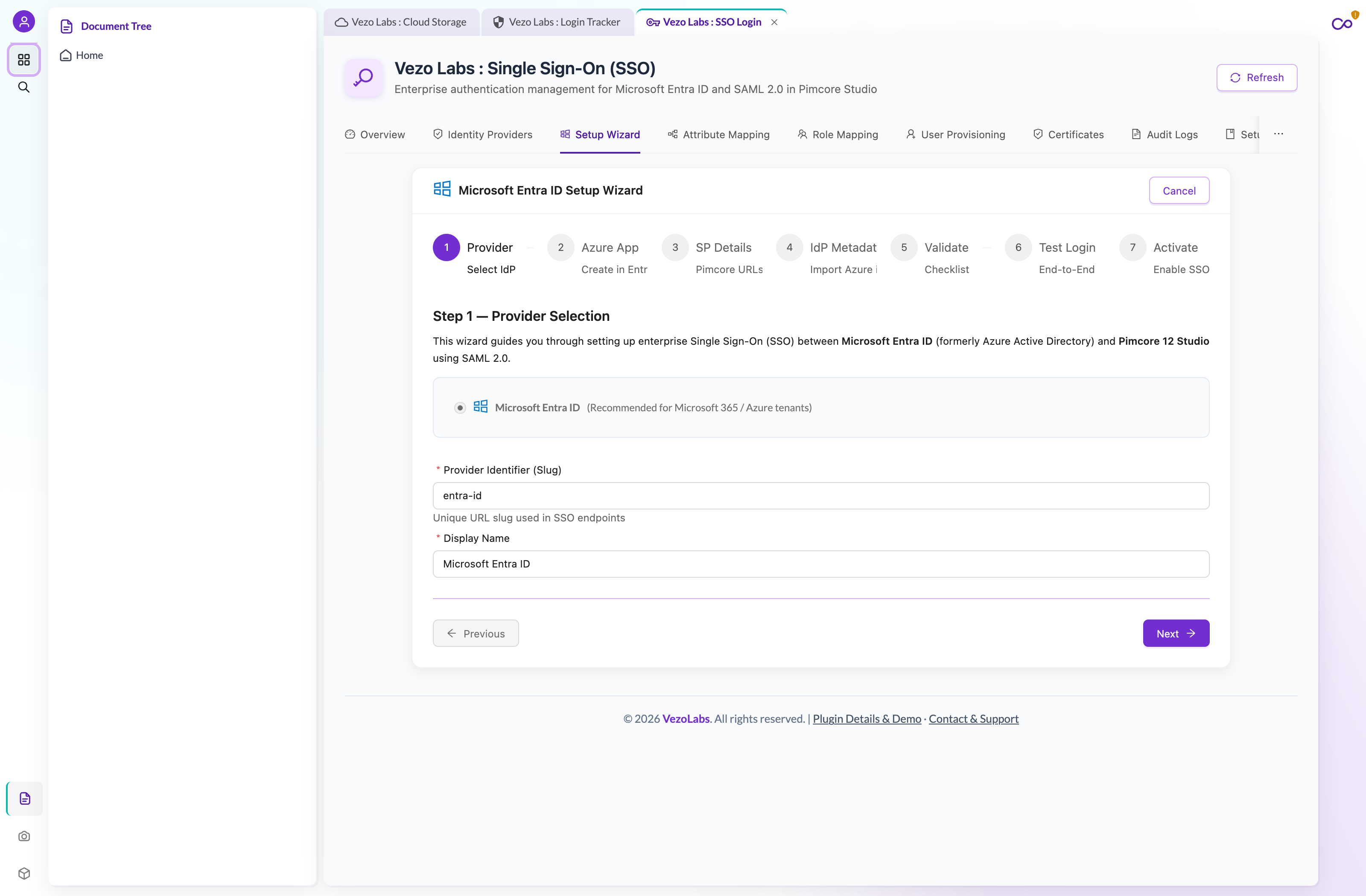 SAML Setup Wizard