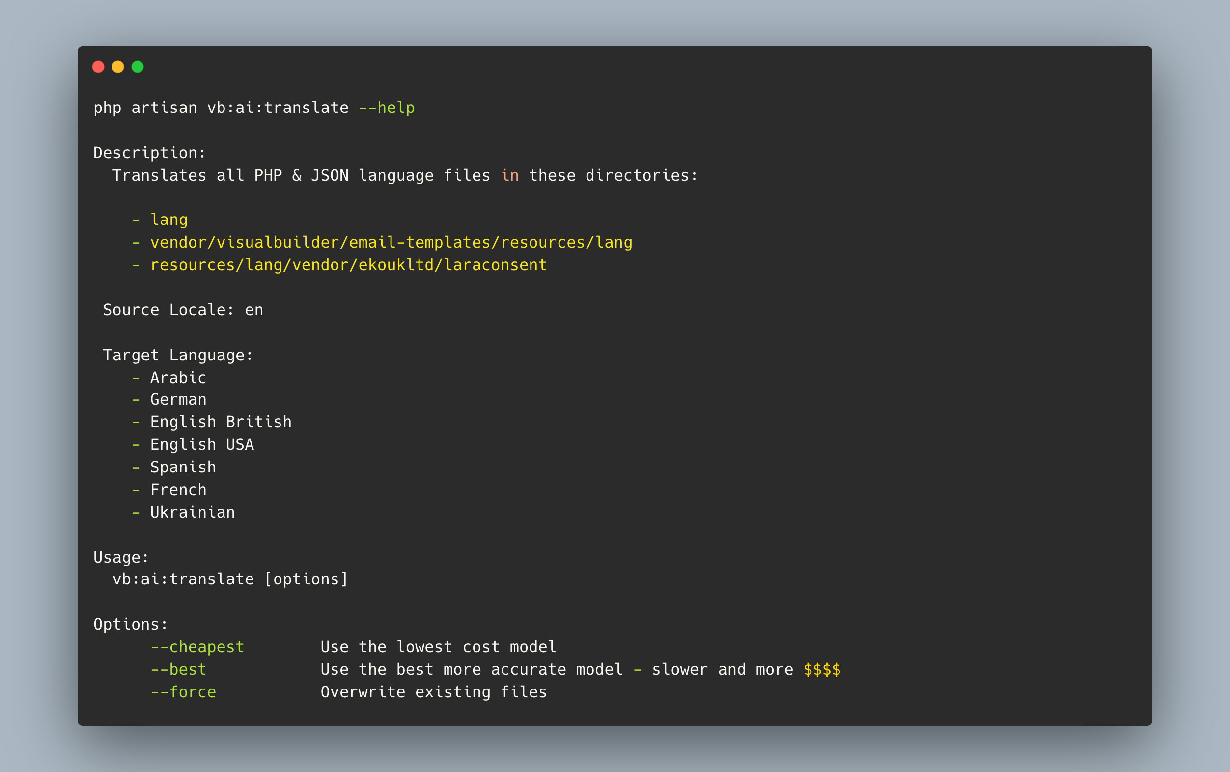 php artisan vb:ai:translate --help