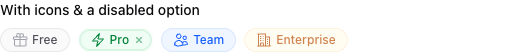 Icons and a disabled option