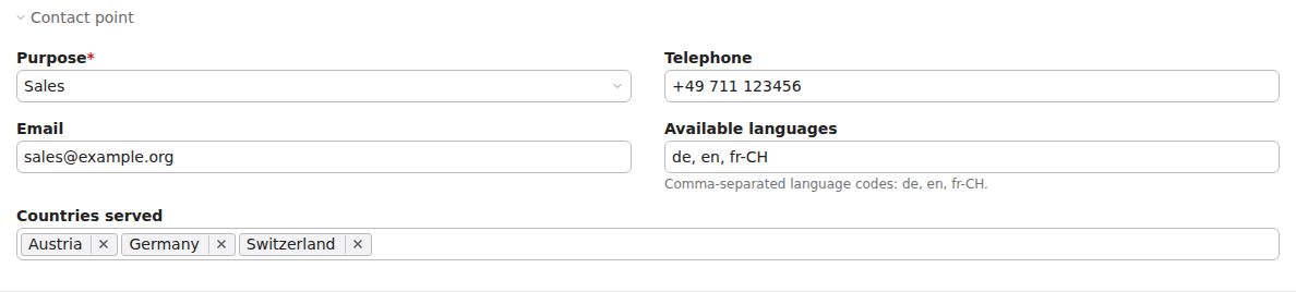 A shared sales contact point
