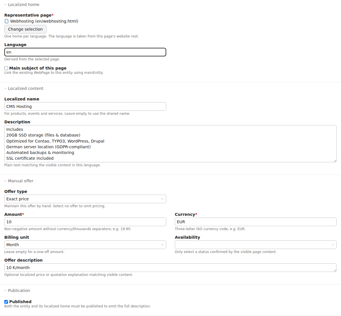 CMS Hosting as a manual Service offer