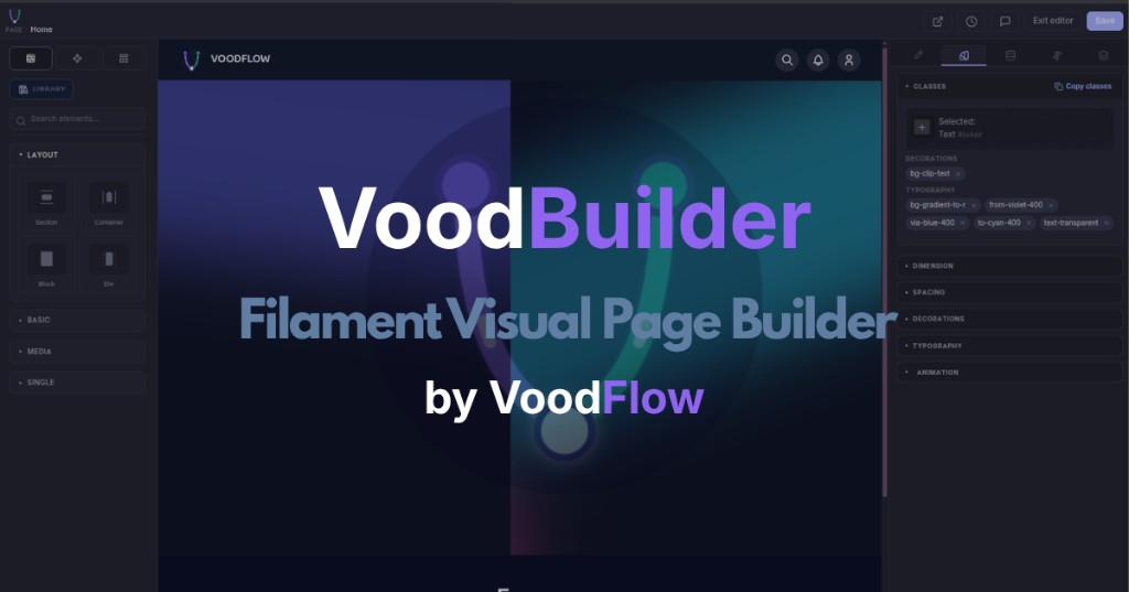 VoodBuilder — Filament Visual Page Builder by VoodFlow