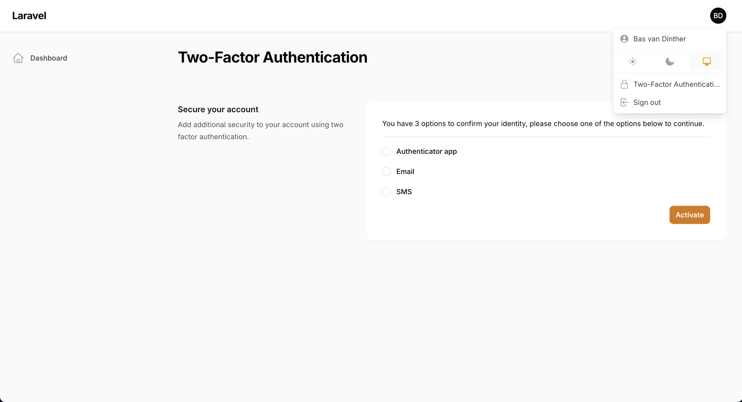 Enable Two Factor Authentication (2FA)