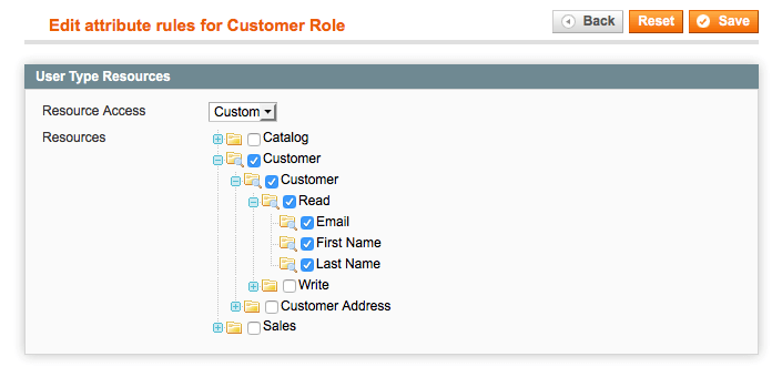 Attribute Rules for Customer Role
