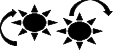 2 suns, each representing a clock and with an arrow pointing to a time position