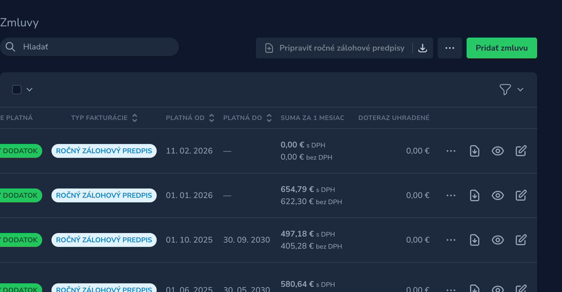 The index in the dark theme