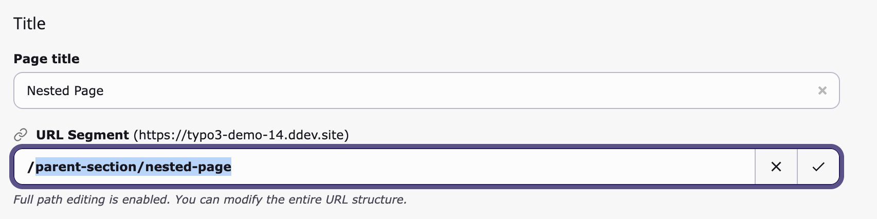 Full path editing enabled