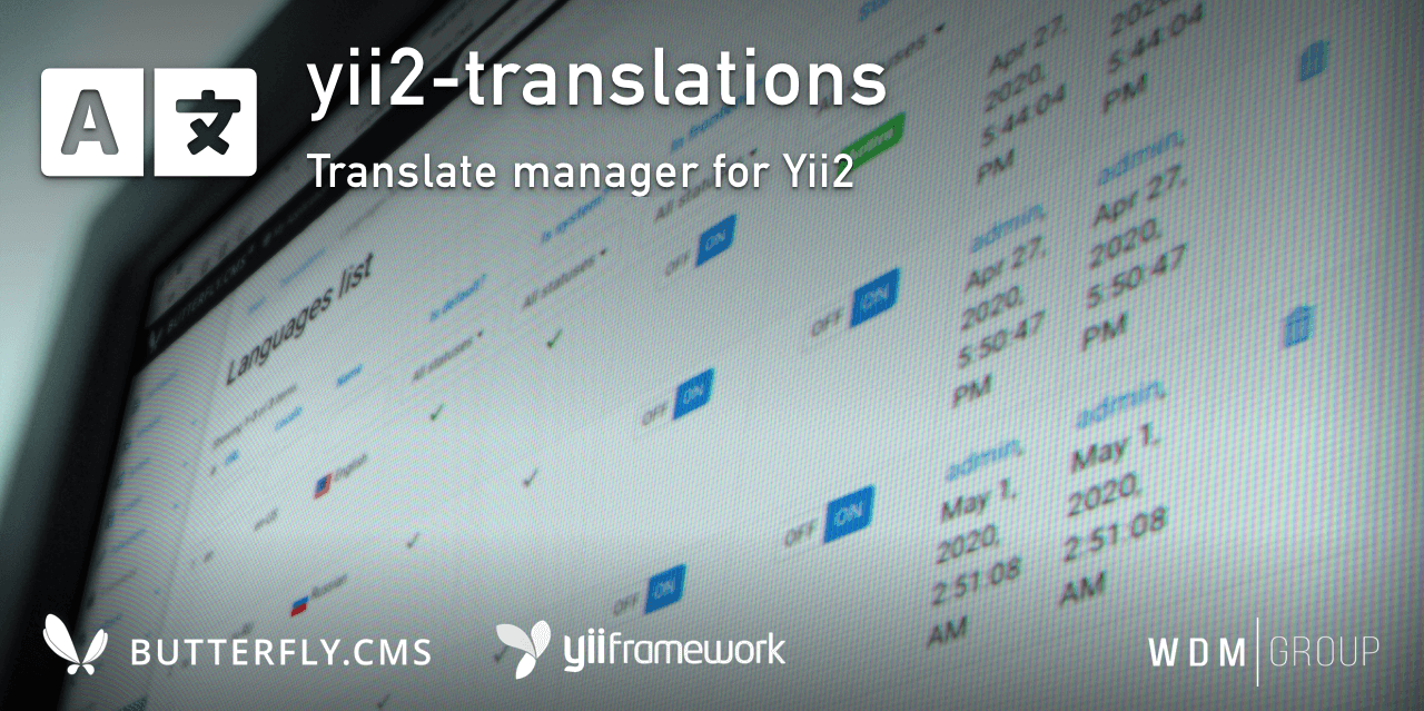 Yii2 Translations manager