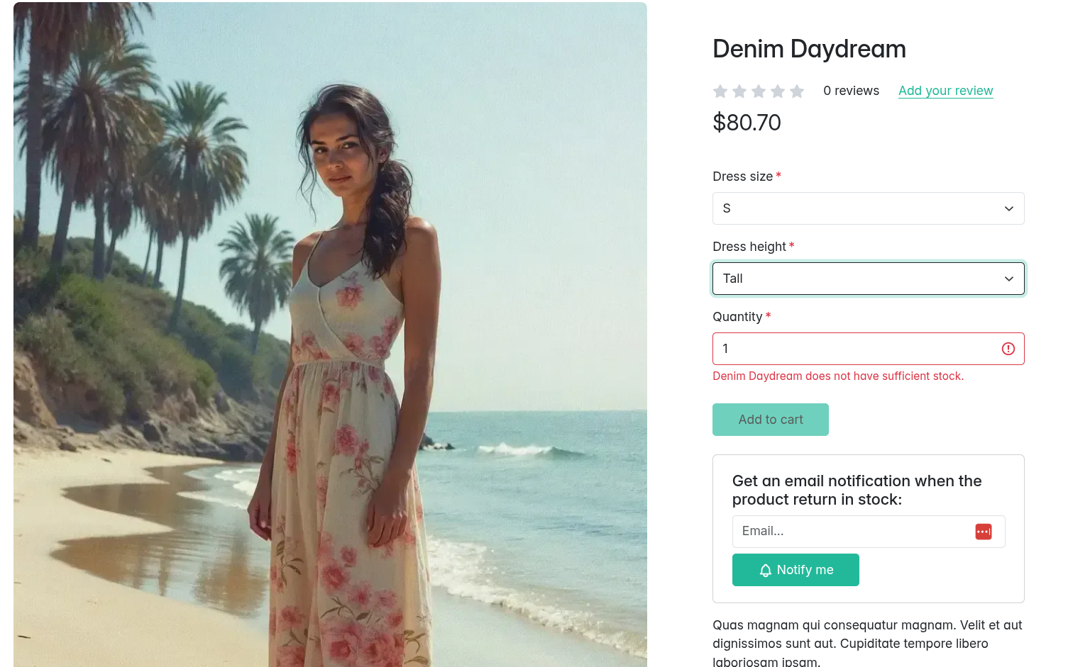 Subscription for simple product