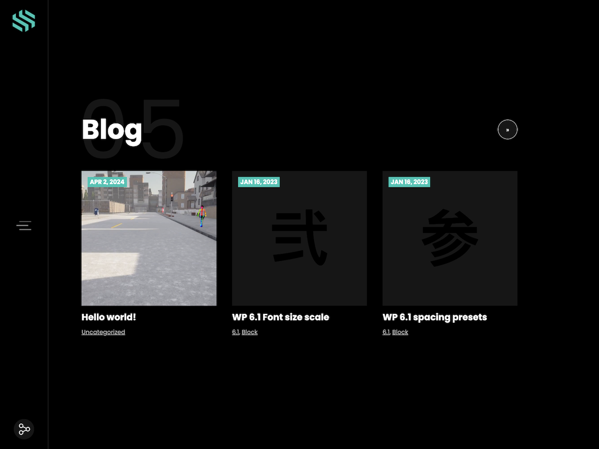Screenshot of the Blog section
