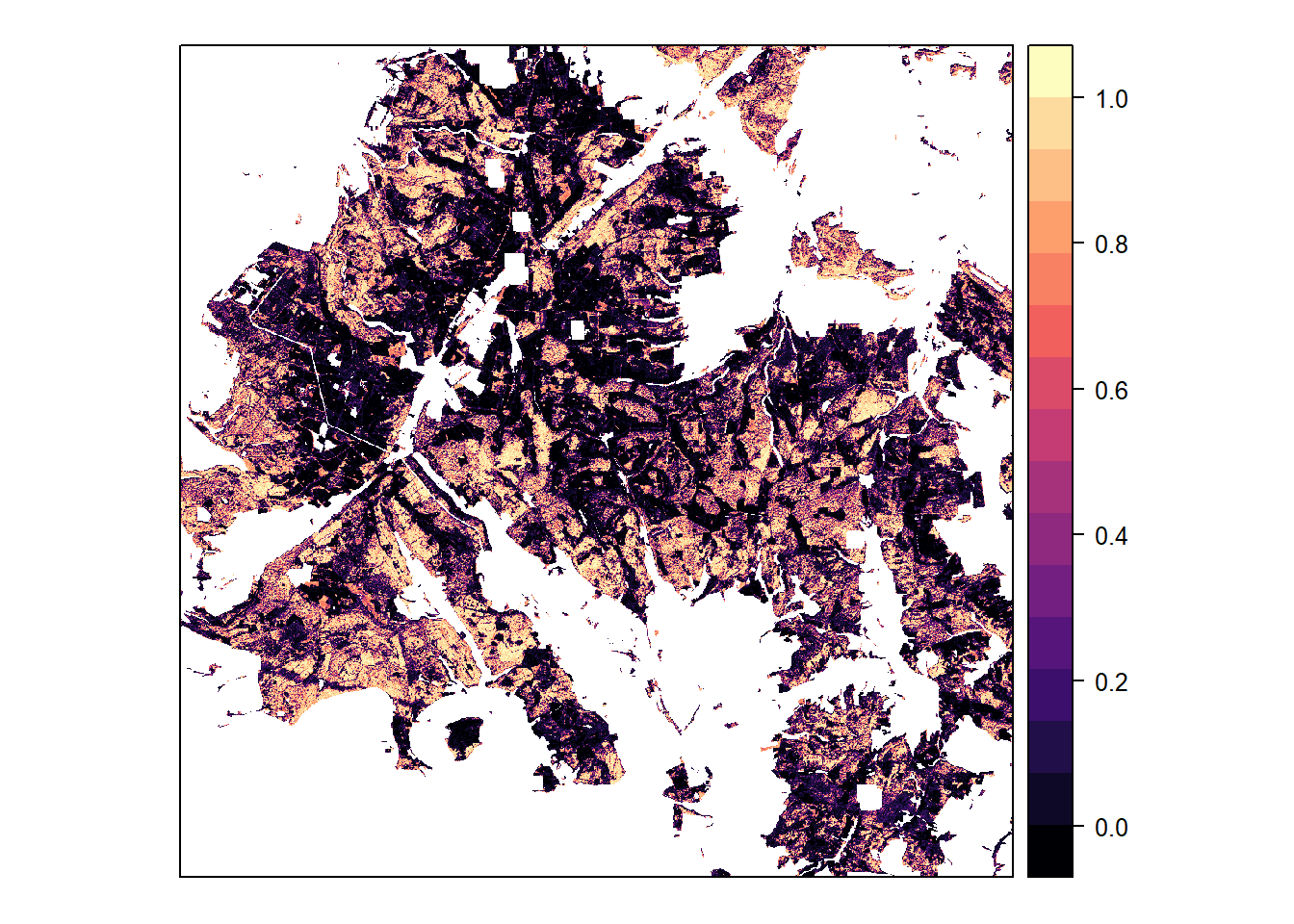 Classification probabilities for beech, based on 6-class model