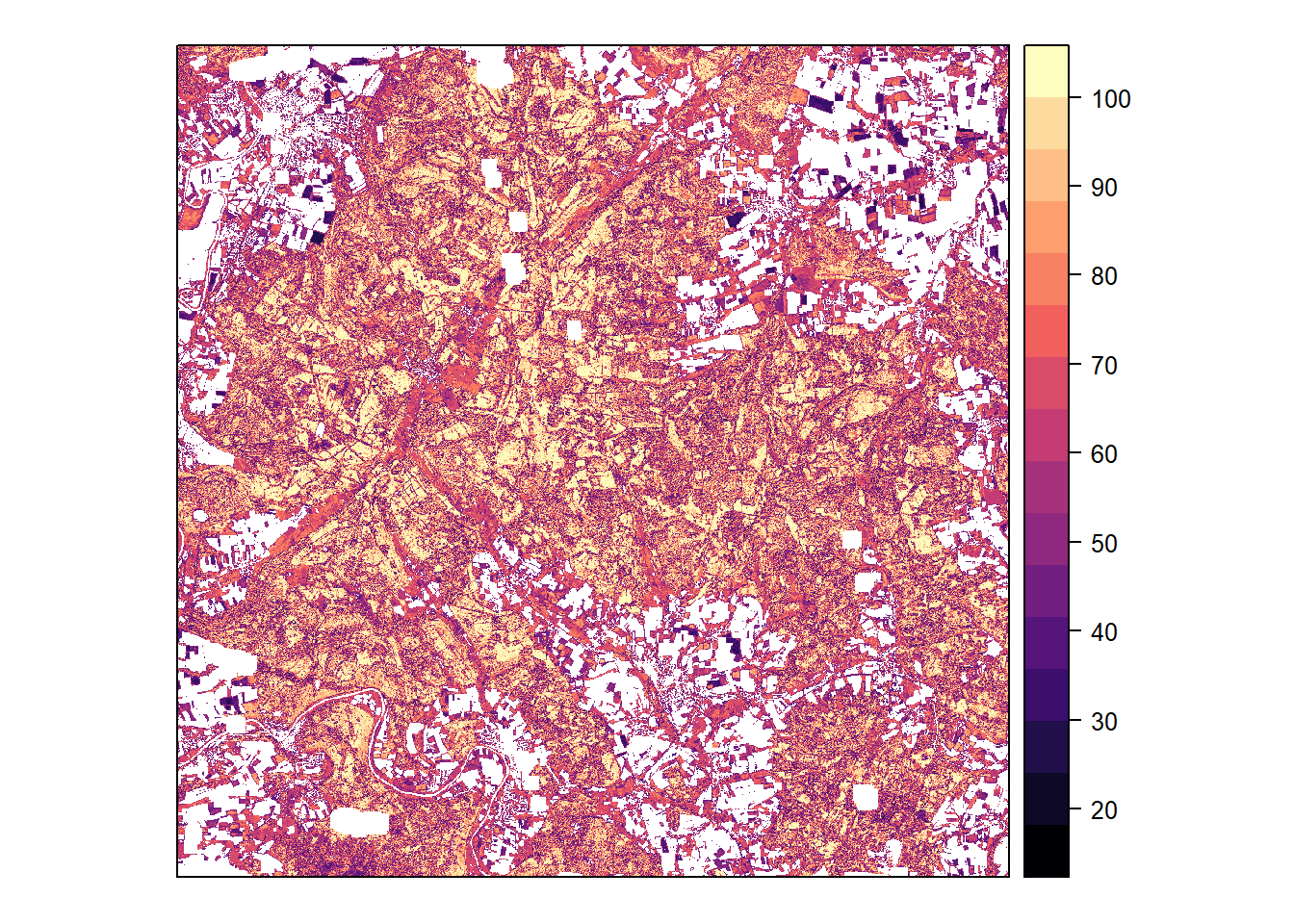 Classification probability (maximum among species) calculated by the model