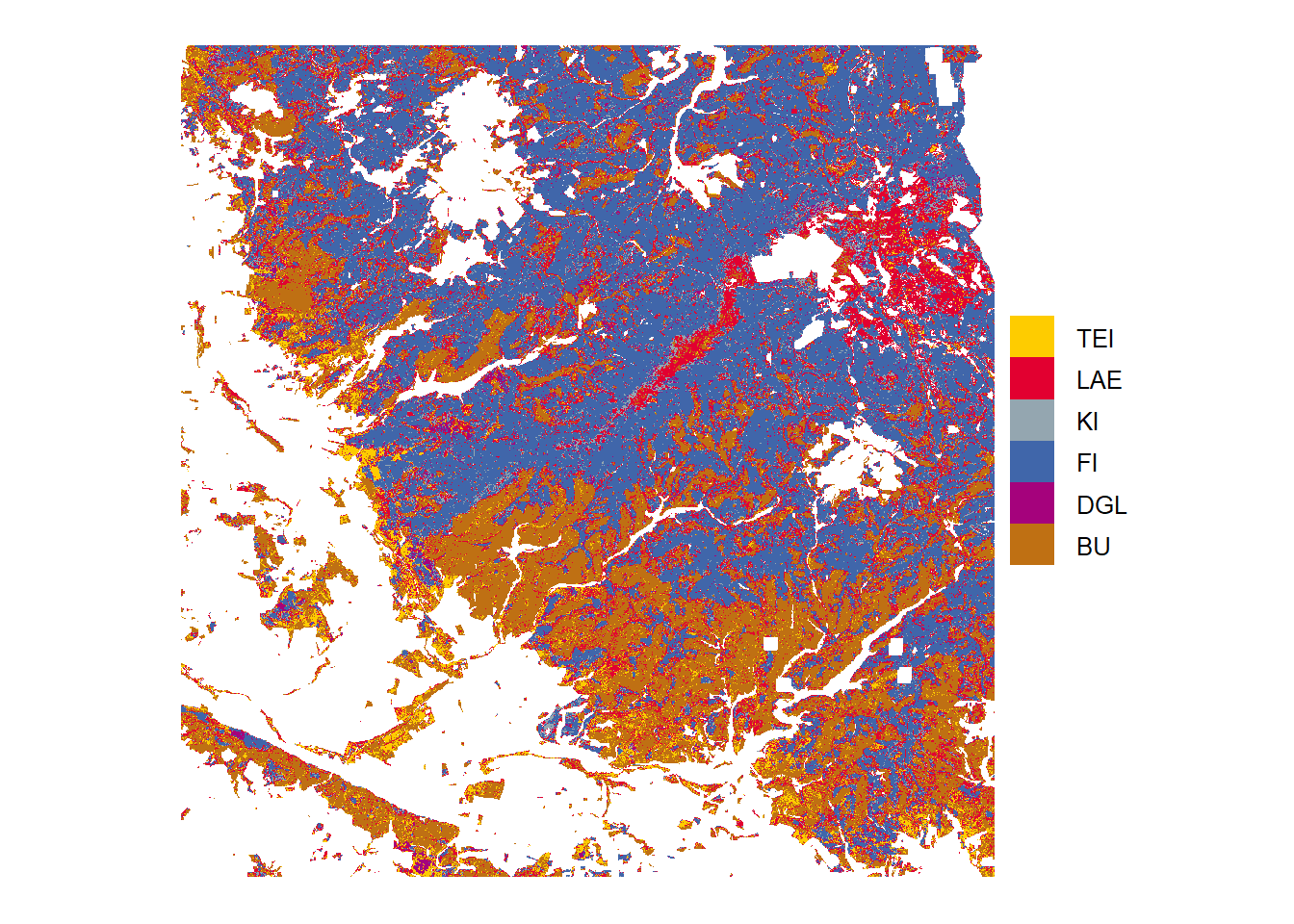 Tree species predition, based on 6-class model