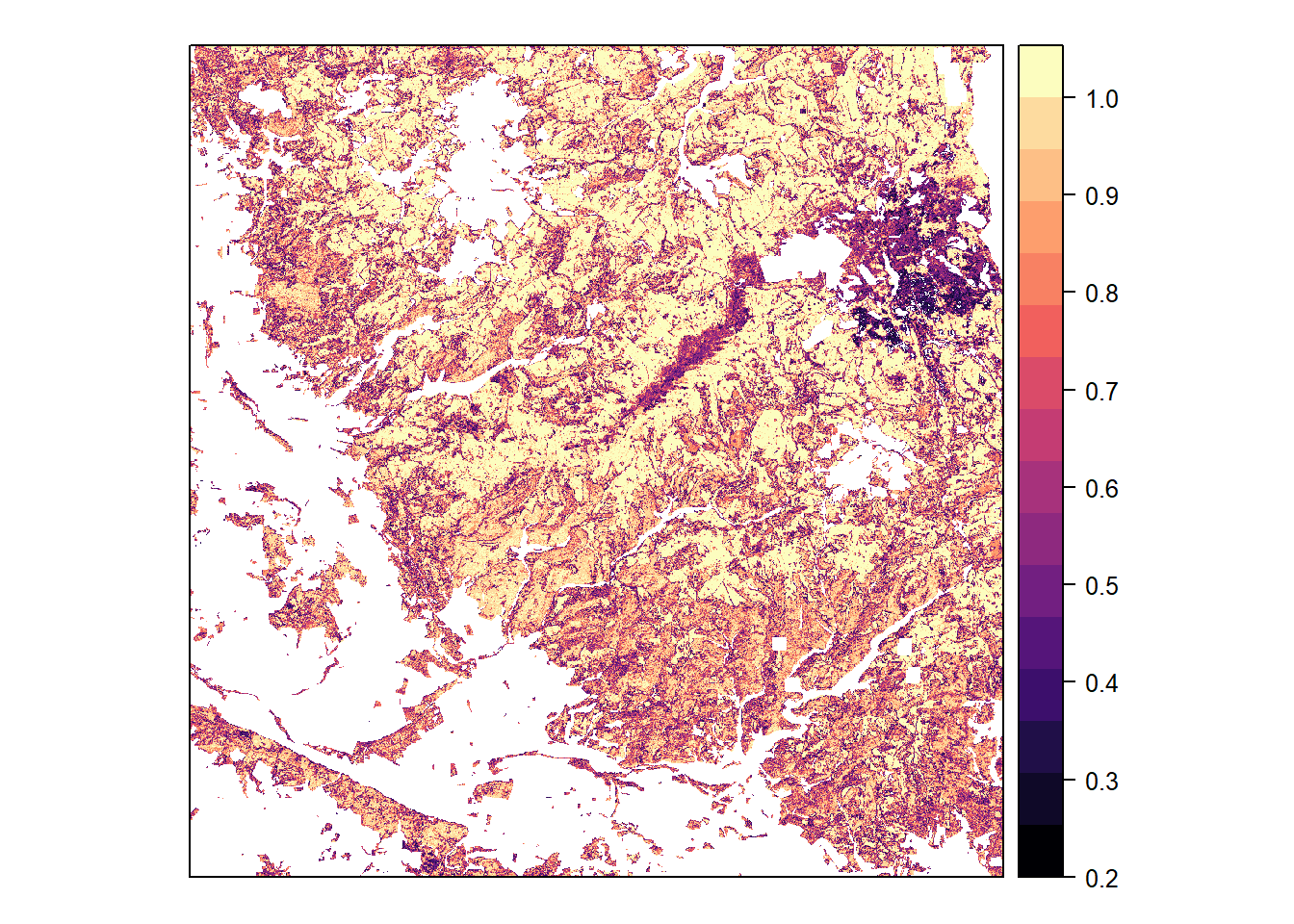 Maximum classification probability, based on 4-class model