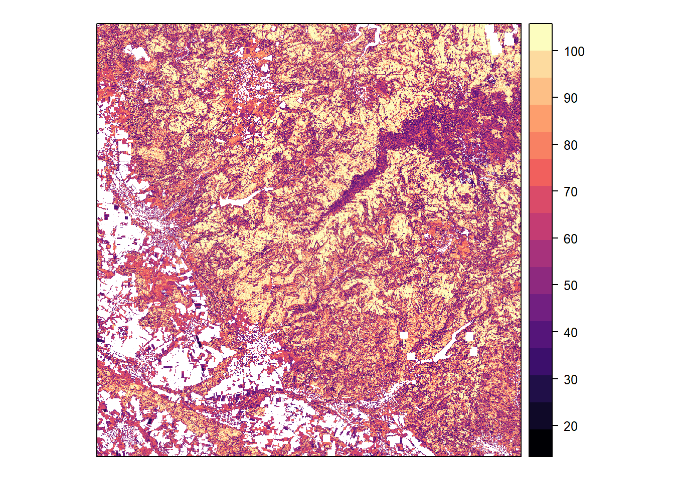 Classification probability (maximum among species) calculated by the model