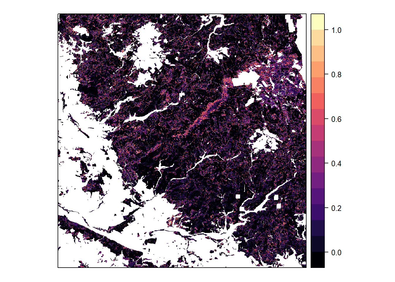 Classification probabilities for pine, based on 4-class model