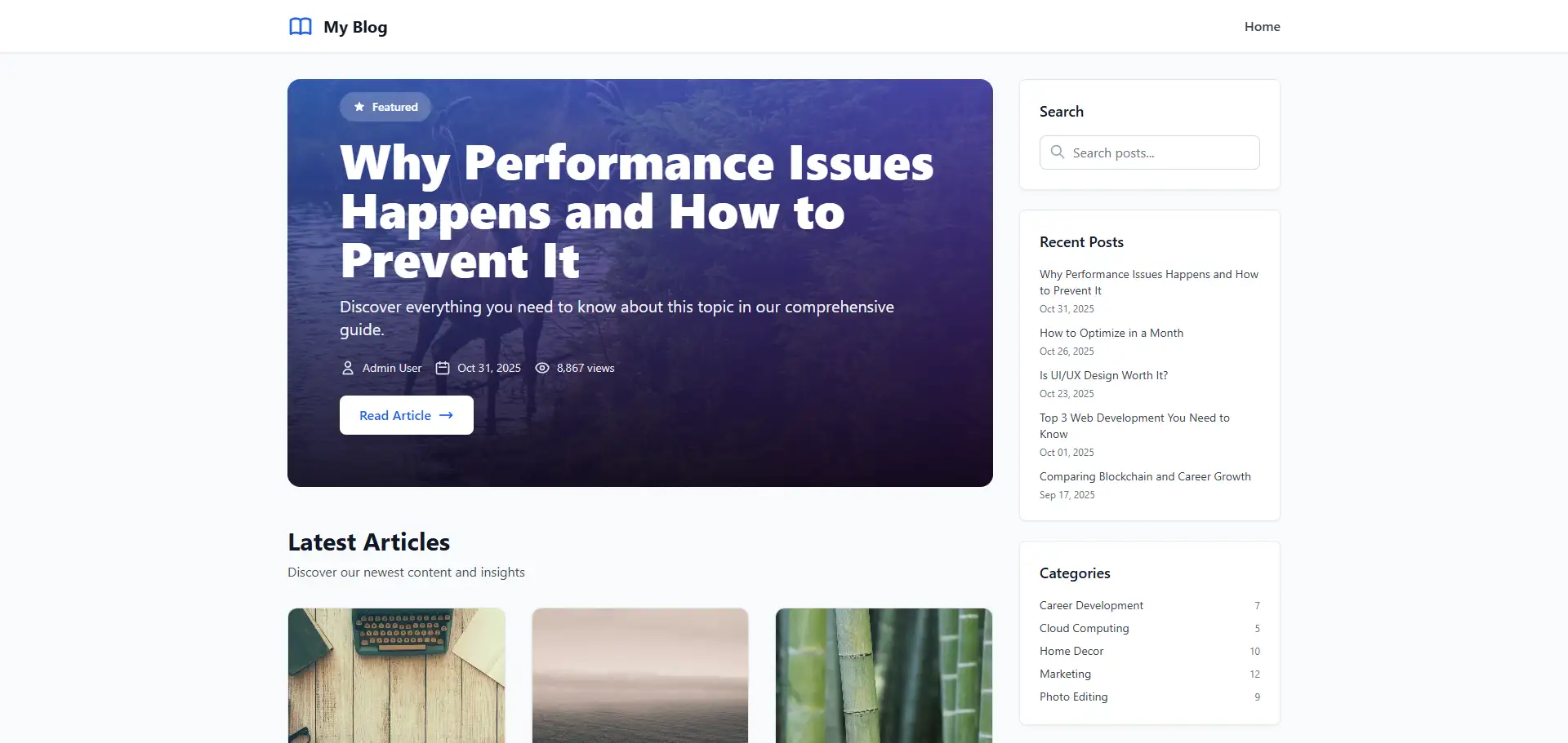 Public Blog Interface