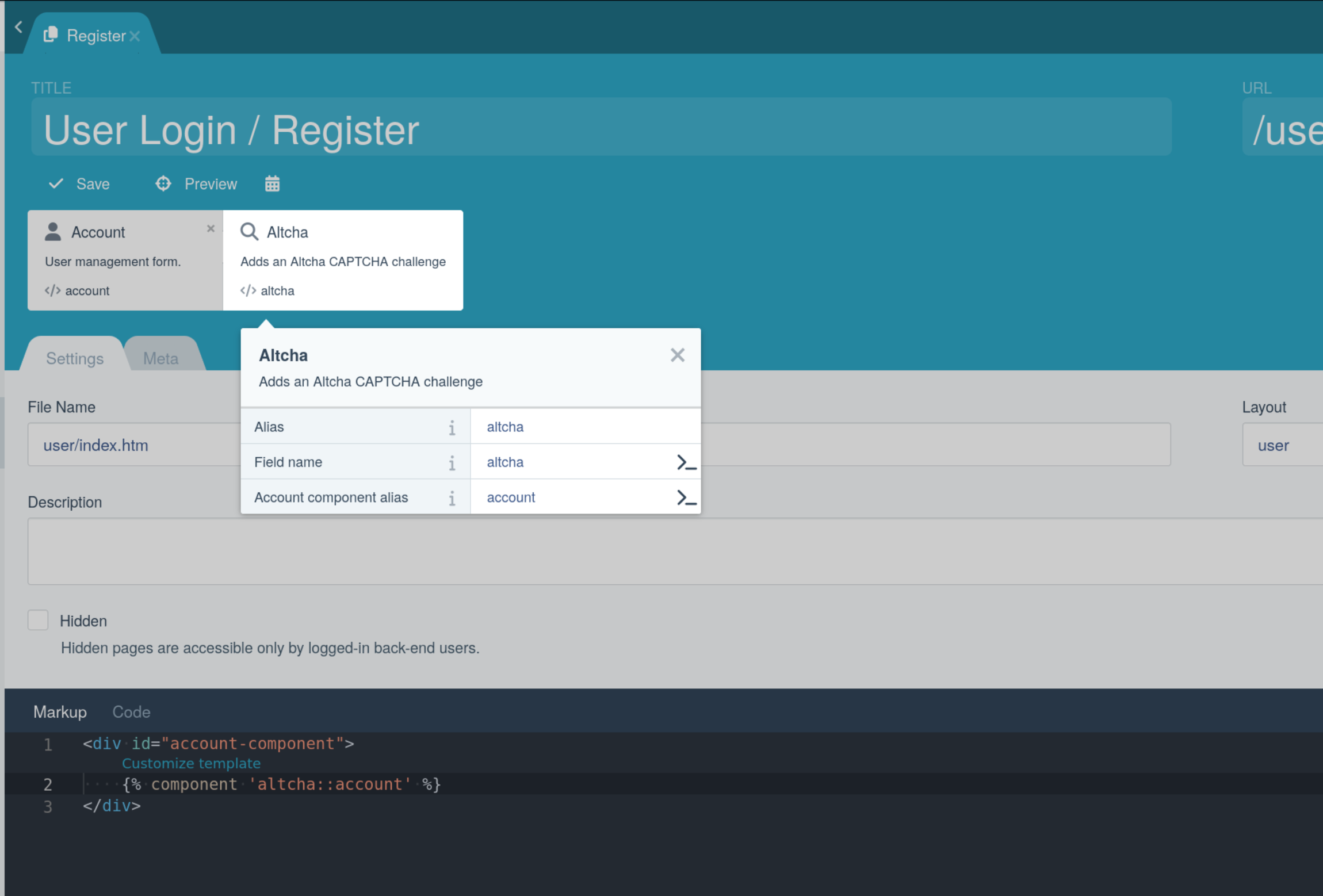 Altcha component