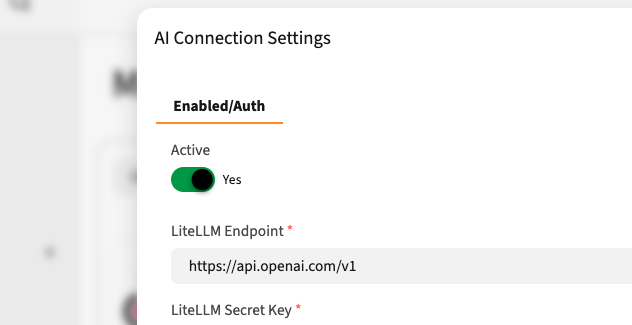 AI Connection Settings