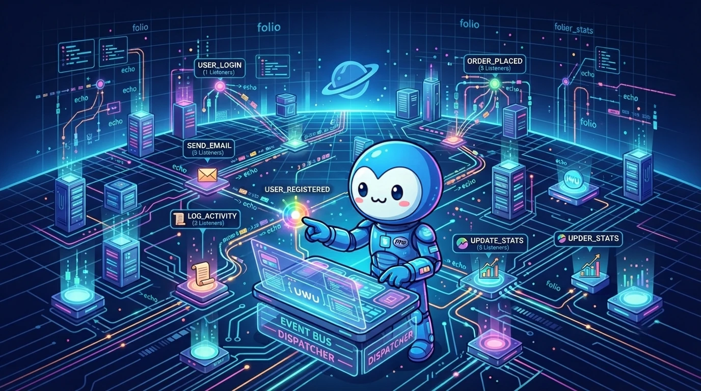 Nova, a blue alien, in a futuristic computer scene dispatching events over a control console.
