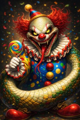 Snake clown creature
