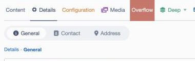 Nested sub-tabs as a segmented pill bar with a clickable breadcrumb below