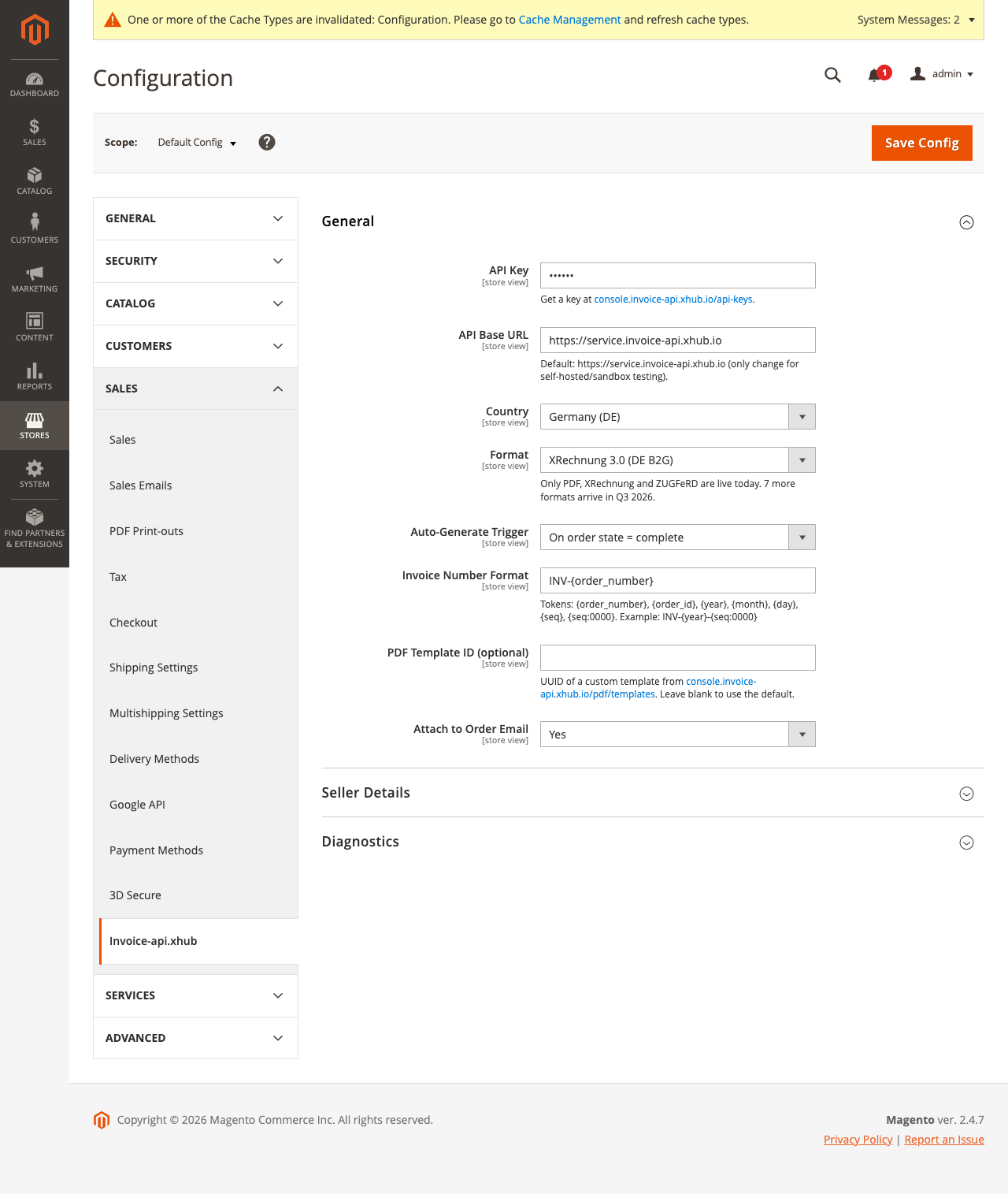 General settings
