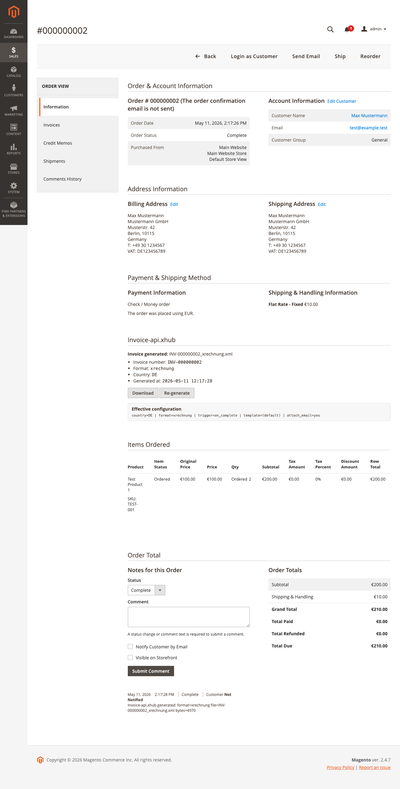 Order detail with metabox