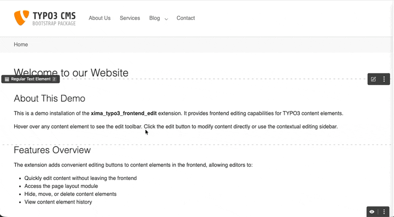 Contextual Editing Sidebar
