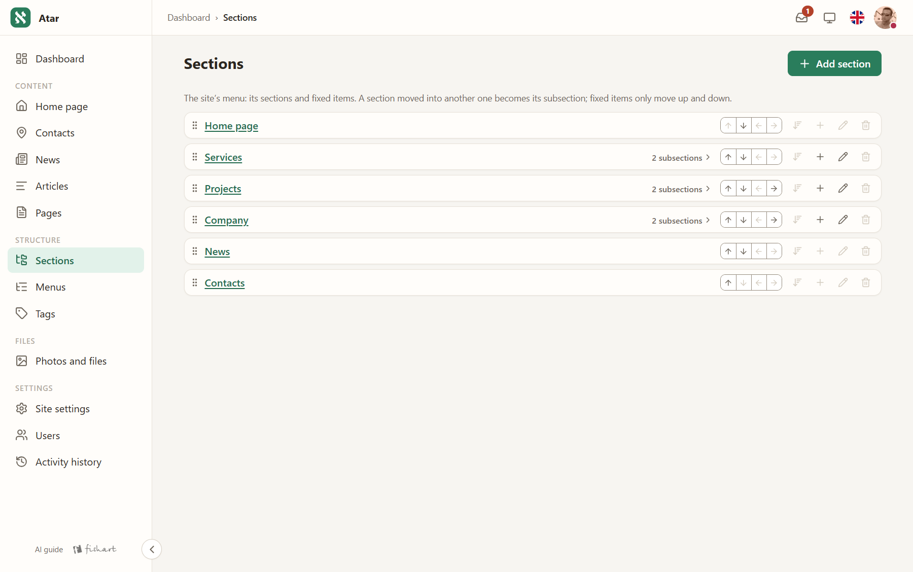 Sections
