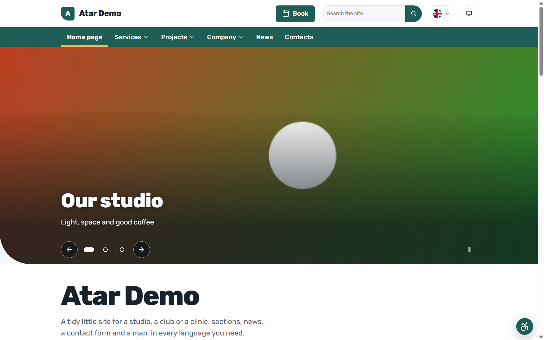 The demo site