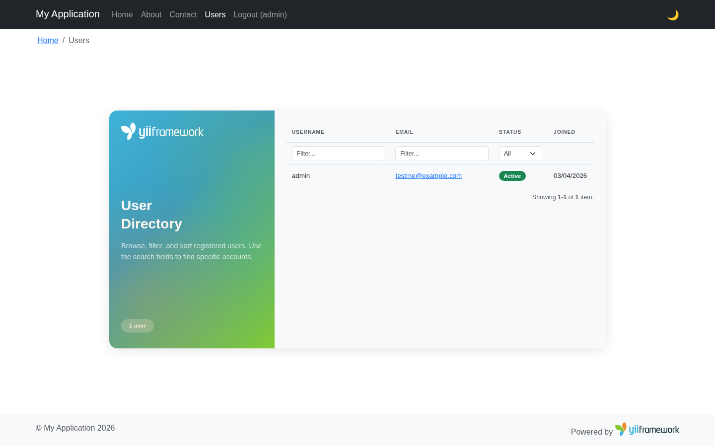 User Directory with GridView
