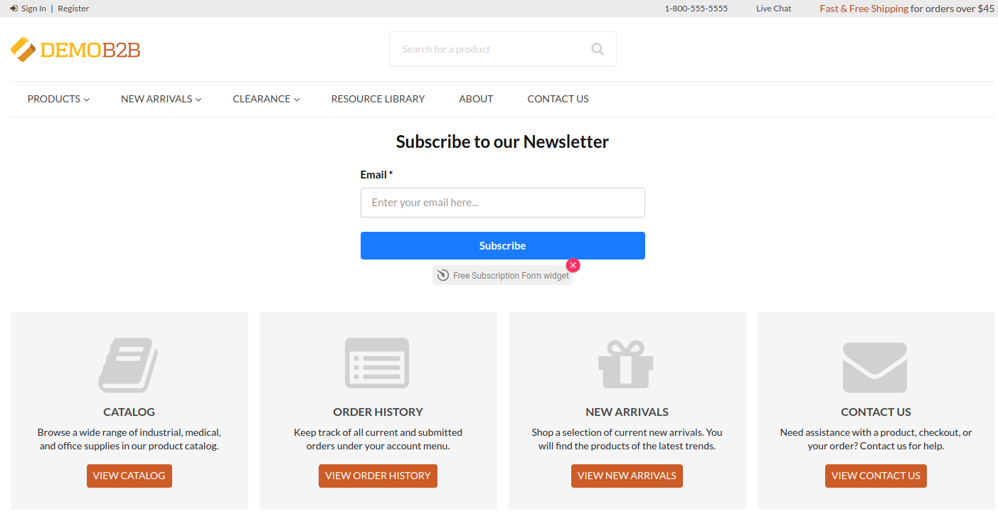 Subscription Form Example