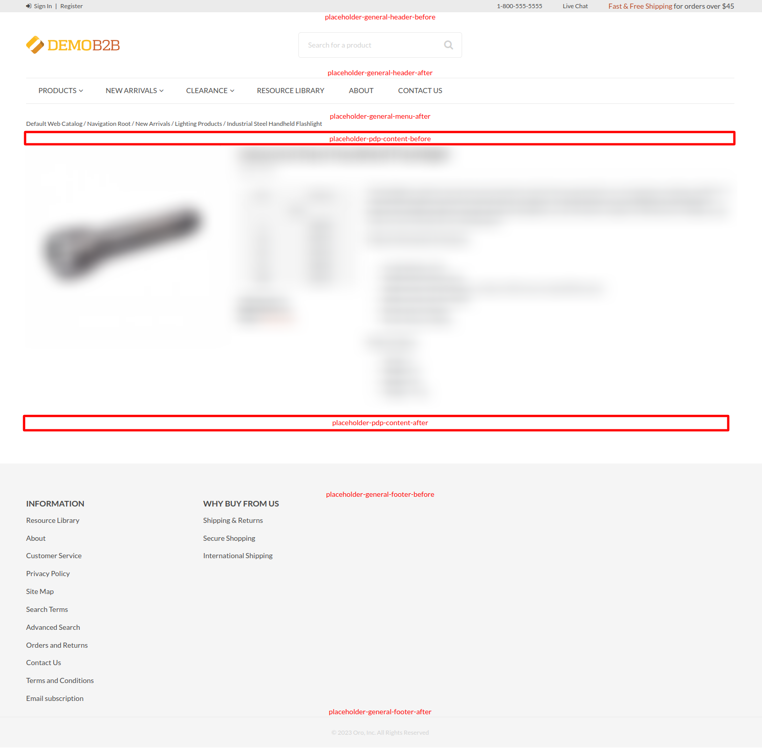 Product Details Page Placeholders