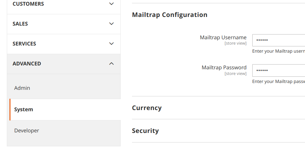 Mailtrap Config